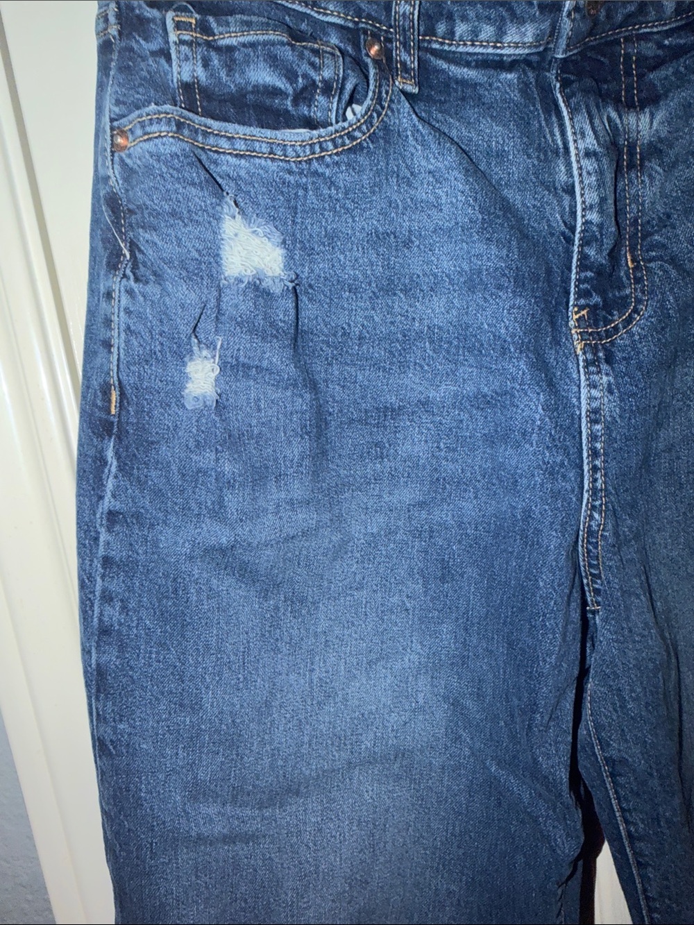 wild fable Dark Blue Distressed Wide-Leg Jeans - Picture 4 of 13